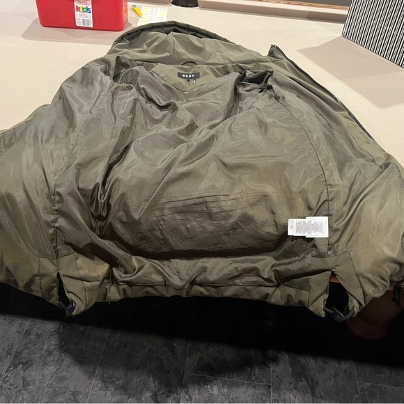 DKNY puffer parka olive army green S - Picture 5 of 14